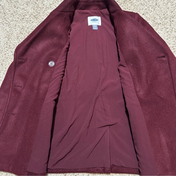 Burgundy Old Navy Double Breasted Short Pea Coat - Picture 4 of 5